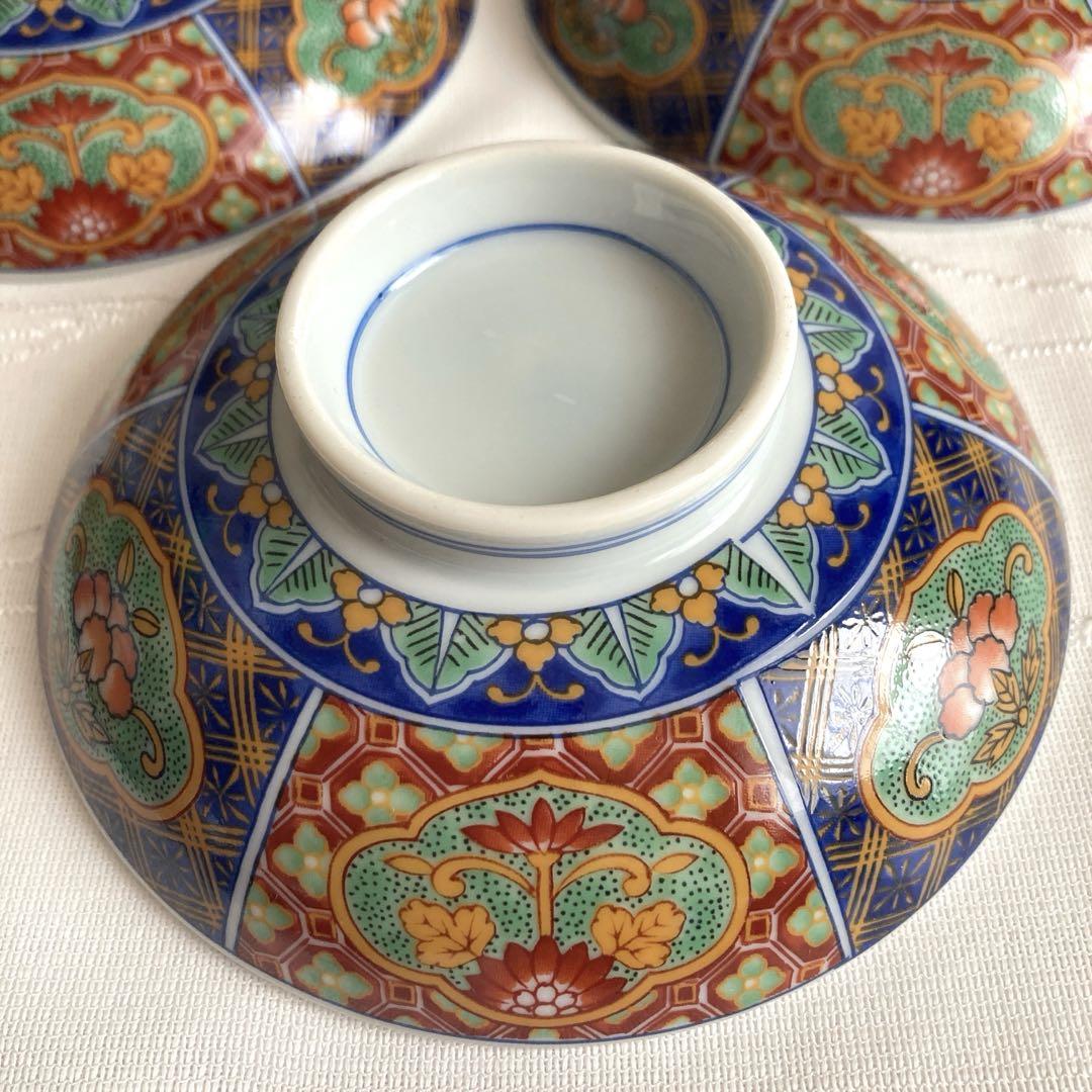 希少◇美濃焼 龍峰窯 金彩 祥瑞花丸紋 蓋付き どんぶり 5客 丼鉢