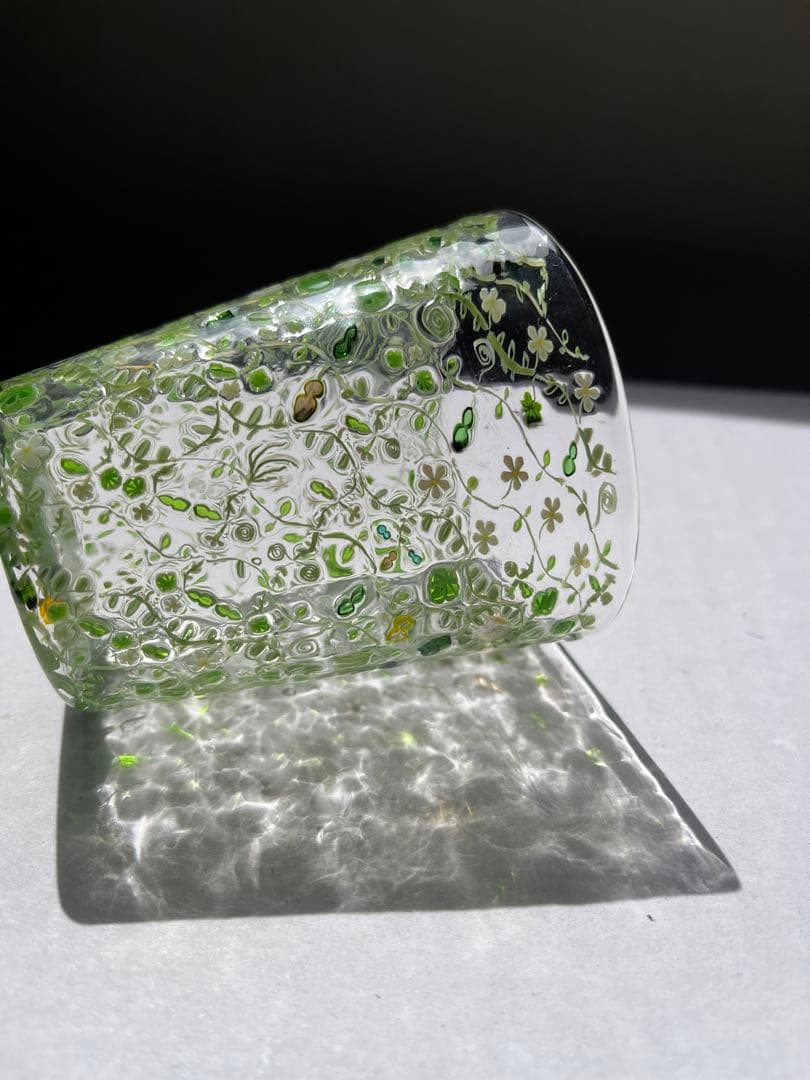 江波冨士子さん 大きいサイズ ガラスコップ 吹きガラス 瓢蔓草