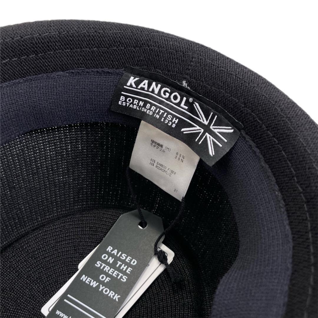 BIGサイズ KANGOL ポークパイハット ストローハット 黒 XLサイズ