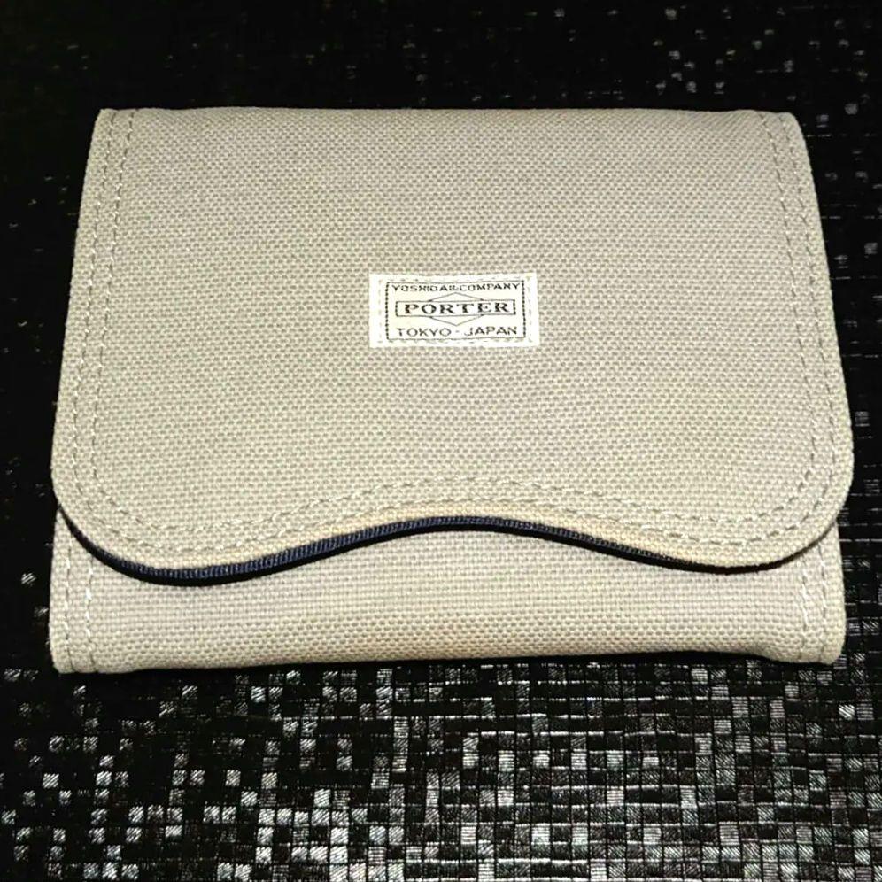 PORTER　グレー 三つ折り財布 カードポケット付き