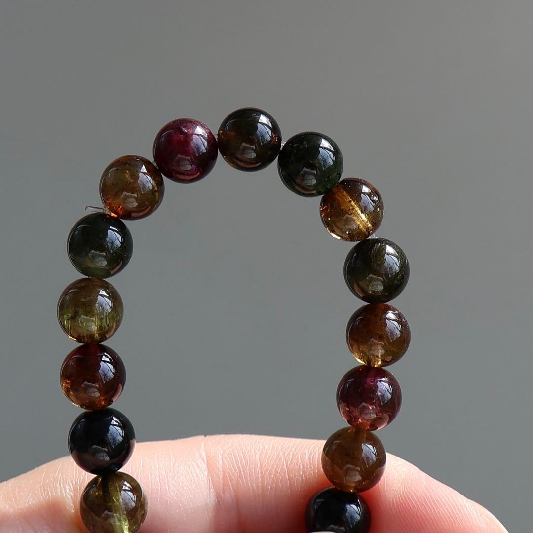 高品質 濃色トルマリン 電気石 天然石ブレスレット ユニセックス お洒落 可愛い