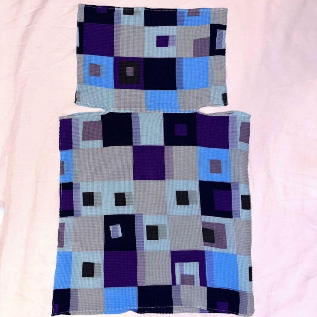 ISSEY MIYAKE 幾何学模様 ノースリーブ M イッセイミヤケISSEY MIYAKE 顔料プリント幾何学柄ノースリーブ