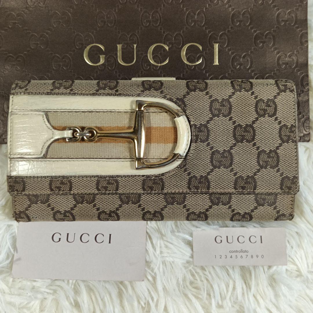 GUCCI】グッチ 長財布 財布 ホースビット GGキャンバス