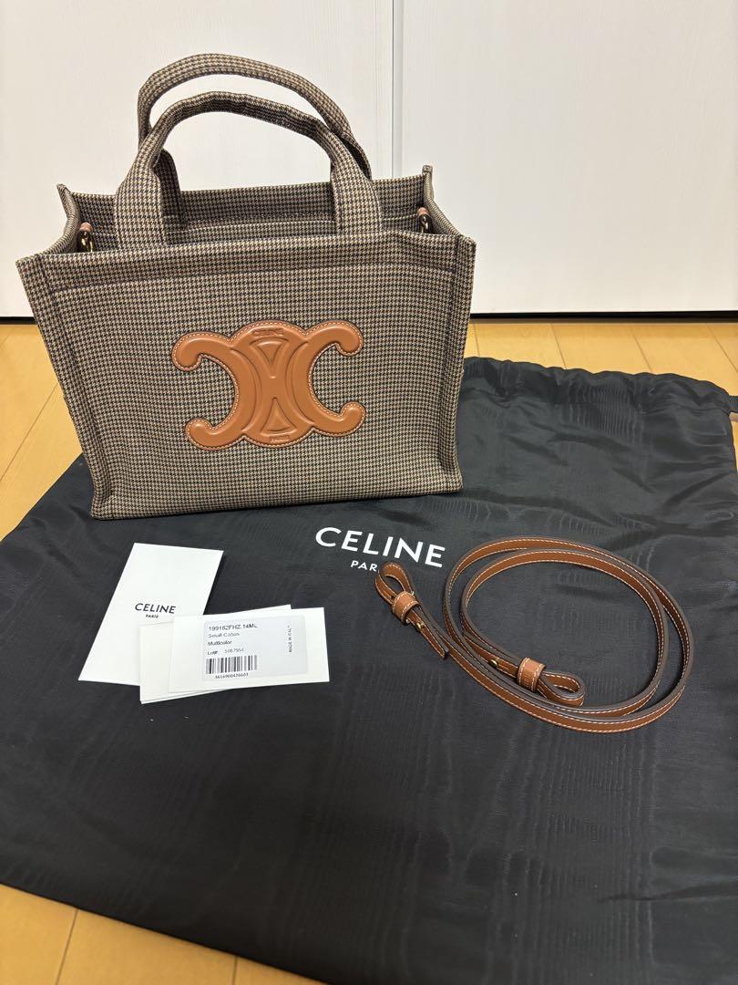 CELINE セリーヌ　カバ　タイス　トリオンフ　バッグ　千鳥格子　ショルダー