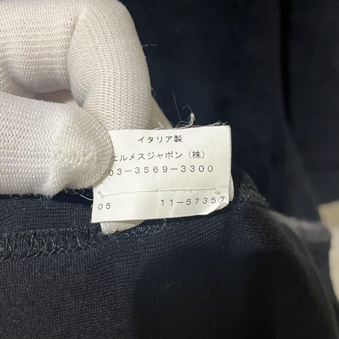 【美品/希少】HERMES ポロシャツ　パイル地　M 黒