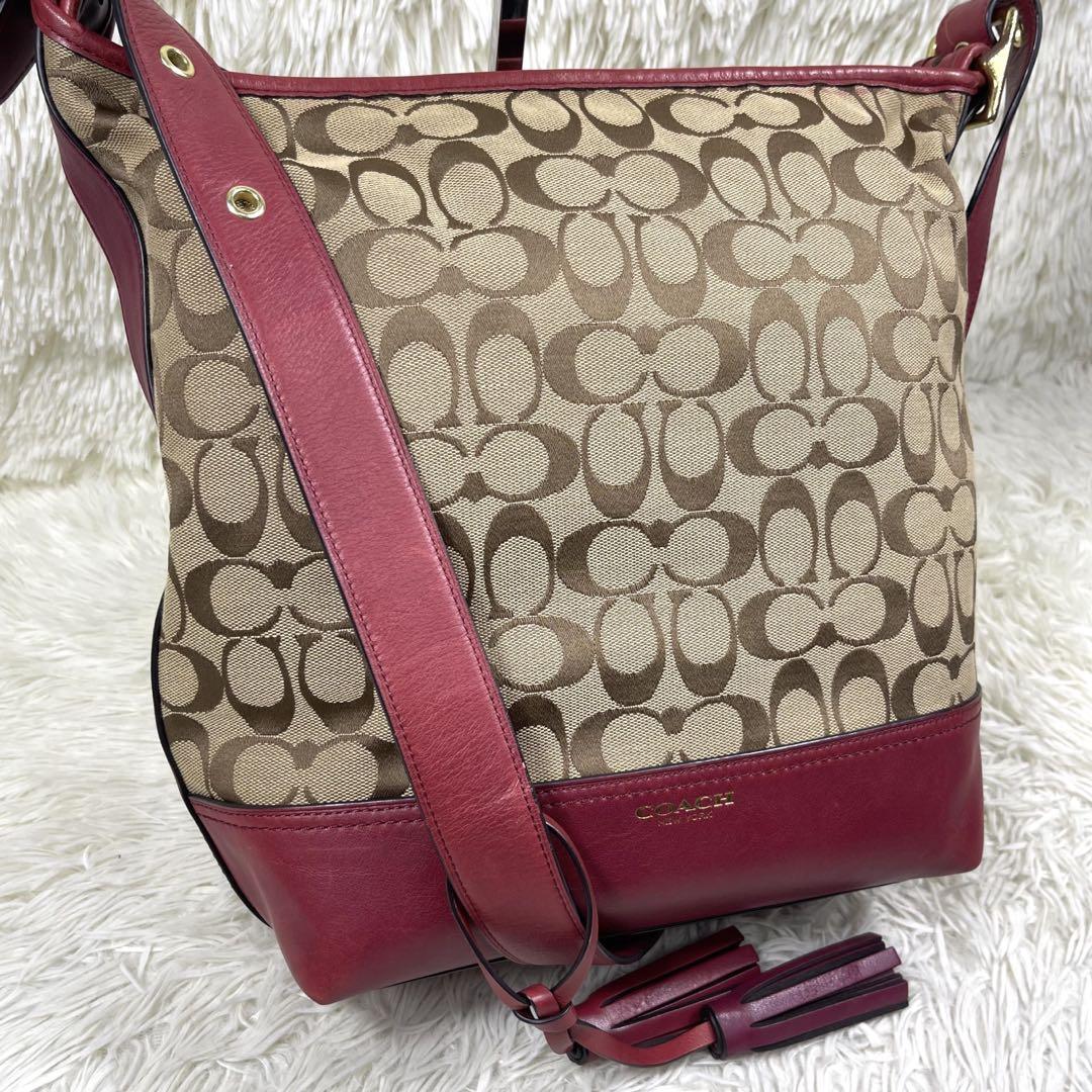 COACH ショルダーバッグ　シグネチャー　キャンバス　レザー 25380