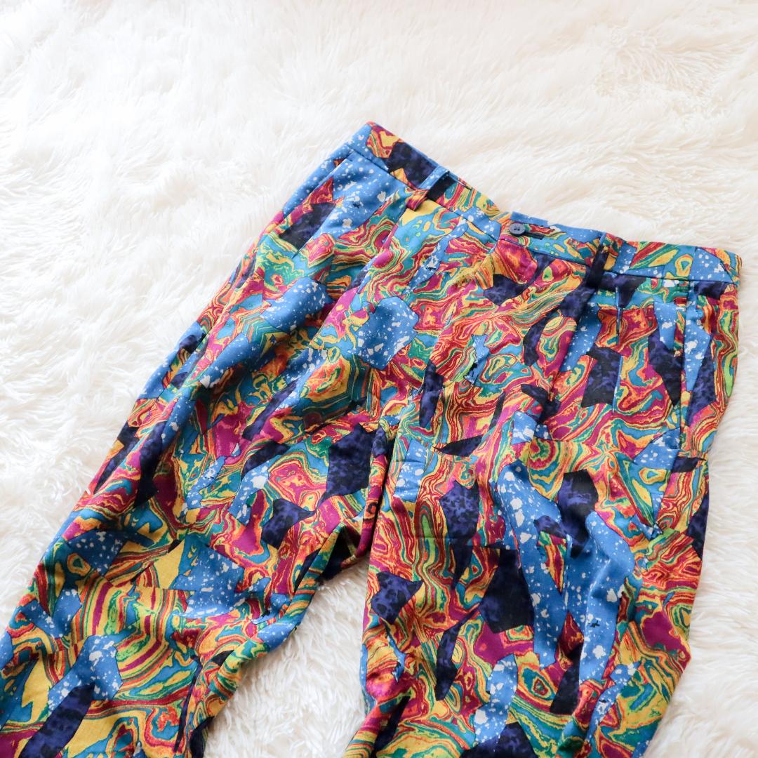 最新作SALE 希少完売品 イッセイミヤケ 17SS 総柄スラックスパンツ タックパンツ 2 jb3BS-m49993798448 豊富な好評