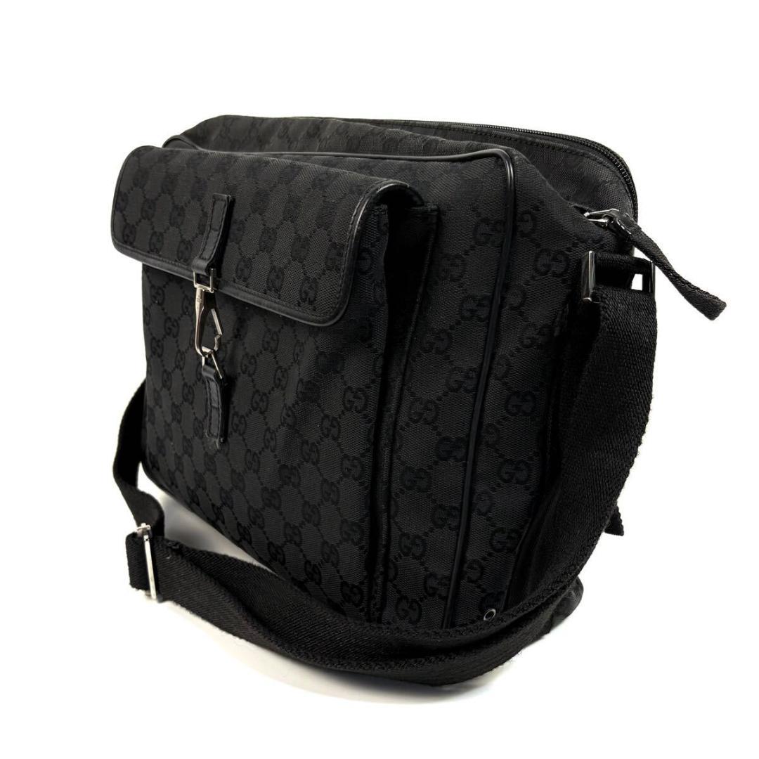 美品】GUCCI キャンバス レザー ショルダーバッグ GG柄 保存袋付