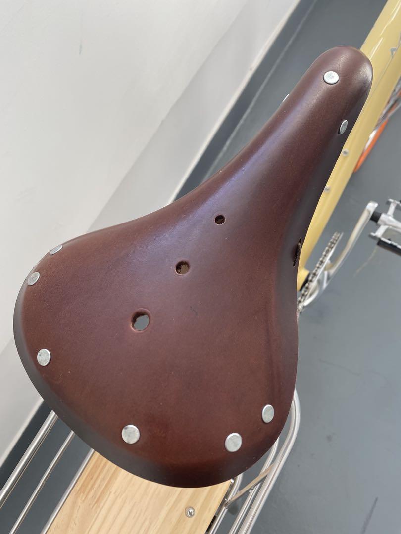 新品未使用 ミニベロ 自転車 アルミ 内装変速 泥除け カゴ 本革サドルグリップ
