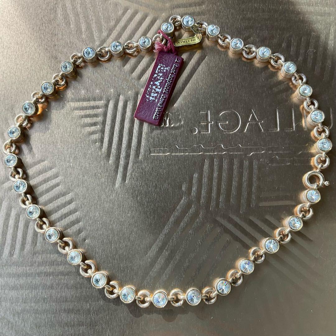 イタリアアンティークネックレス クリスタルガラスとゴールド キラキラ イタリアアンティークネックレス クリスタルガラスとゴールド キラキラ