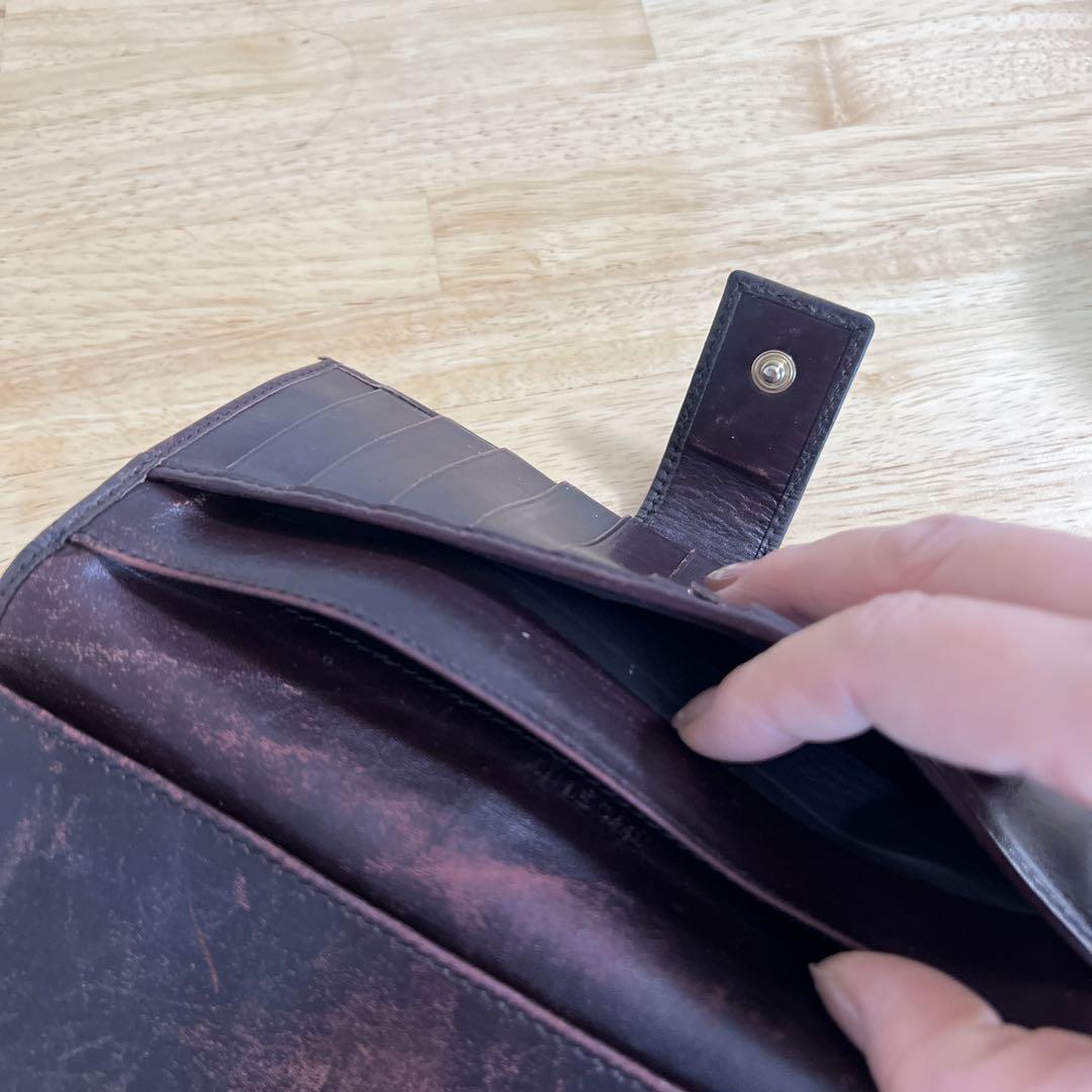 GUCCI グッチ　長財布　used ダークブラウン　ポケット多目　使いやすい