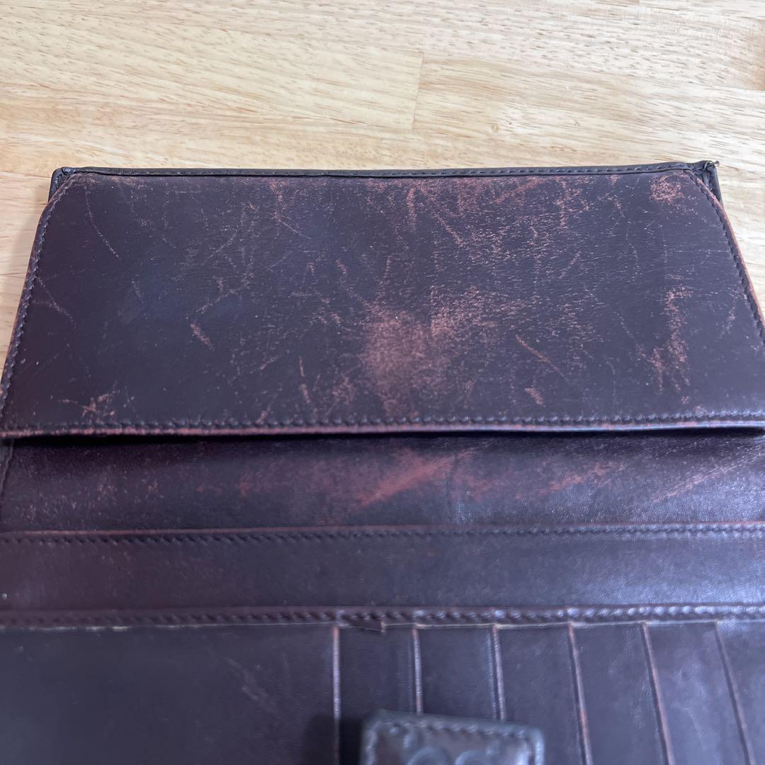 GUCCI グッチ　長財布　used ダークブラウン　ポケット多目　使いやすい