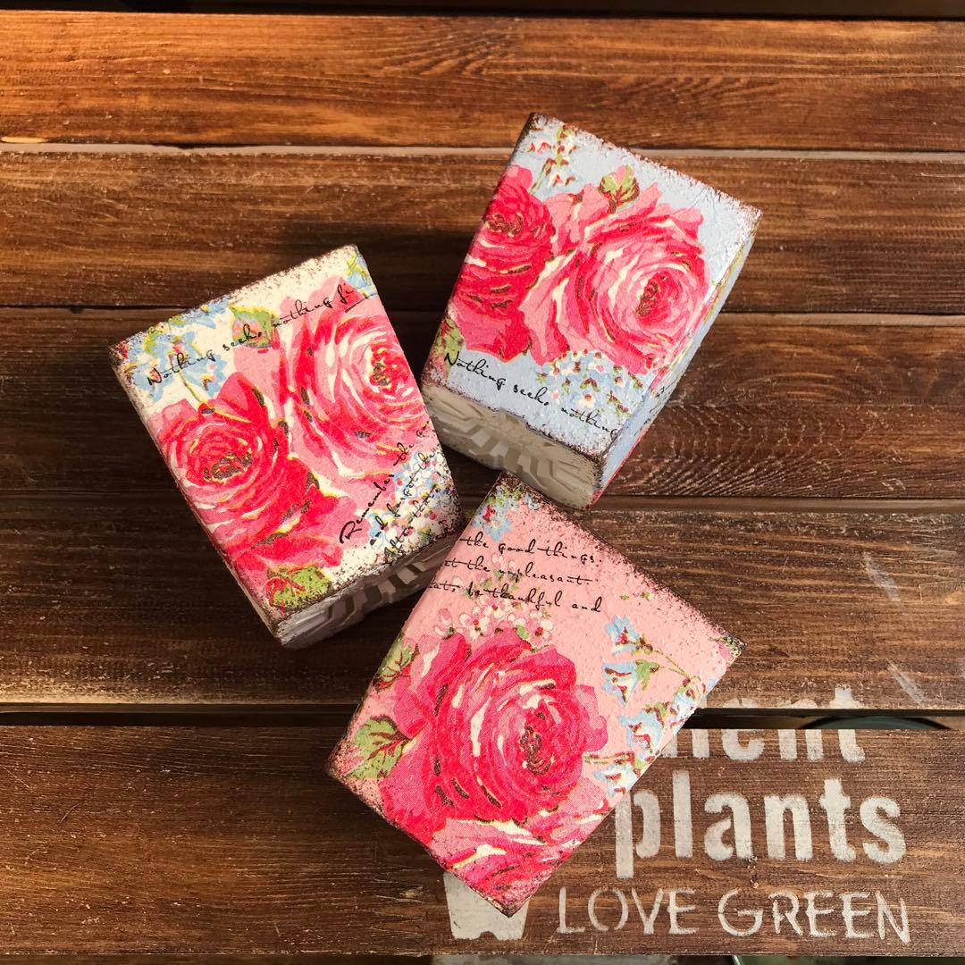 ぽてちさまご購入品 リメイク鉢 プラスチック鉢 3色ローズ3つセット