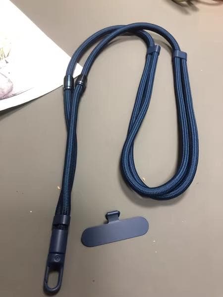 ネイビー ナイロン編み込みショルダーストラップスマホショルダーストラップ