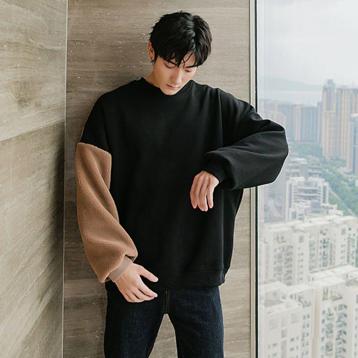 熊 トレーナー 黒 メンズ ユニセックス オルチャン クマ柄 冬 韓国 秋 メルカリ