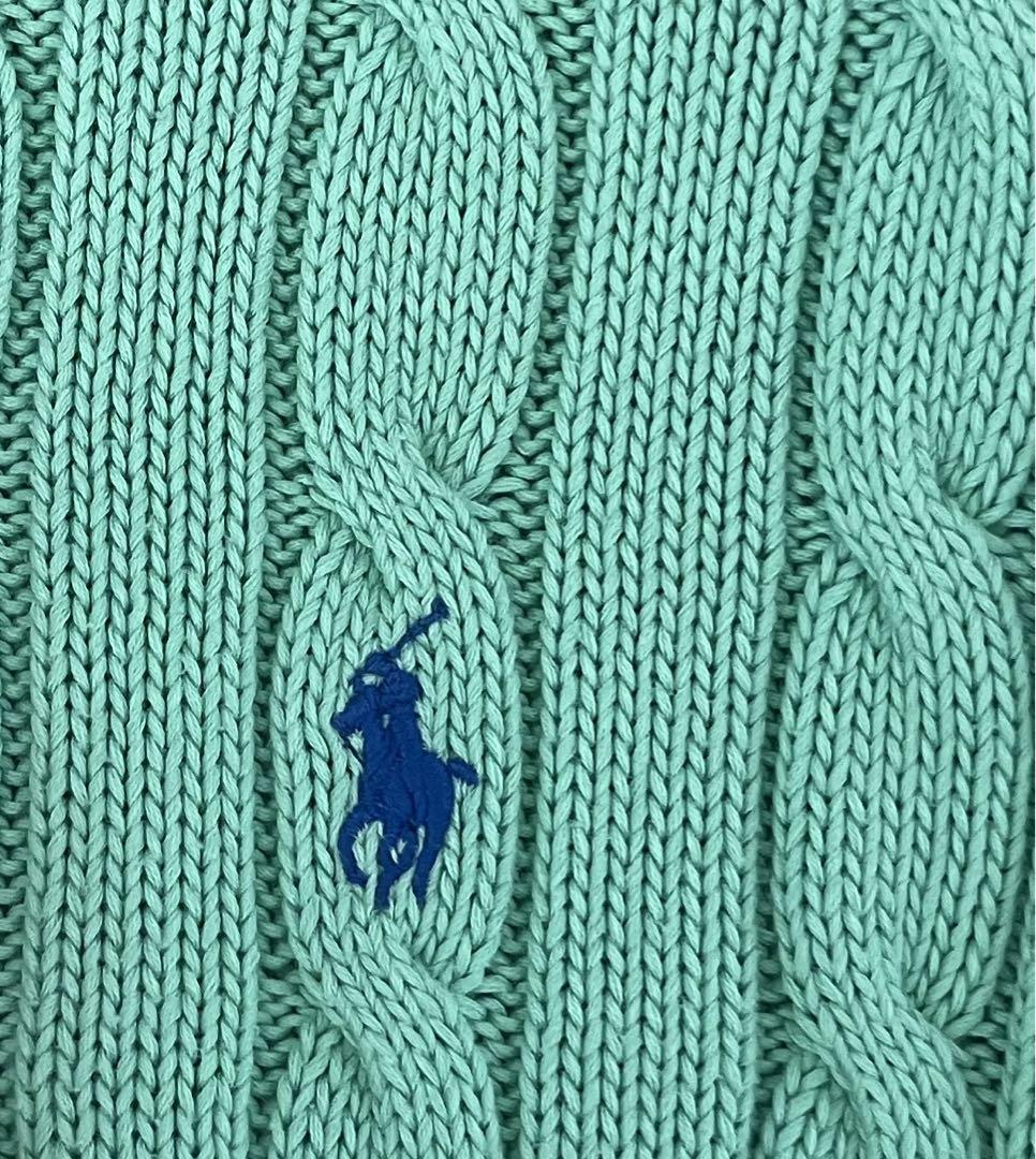 美品　ポロラルフローレン　半袖ニット　ミント　Mサイズ POLO RALPH LAUREN(ポロラルフローレン) ：半袖ニットセーター
