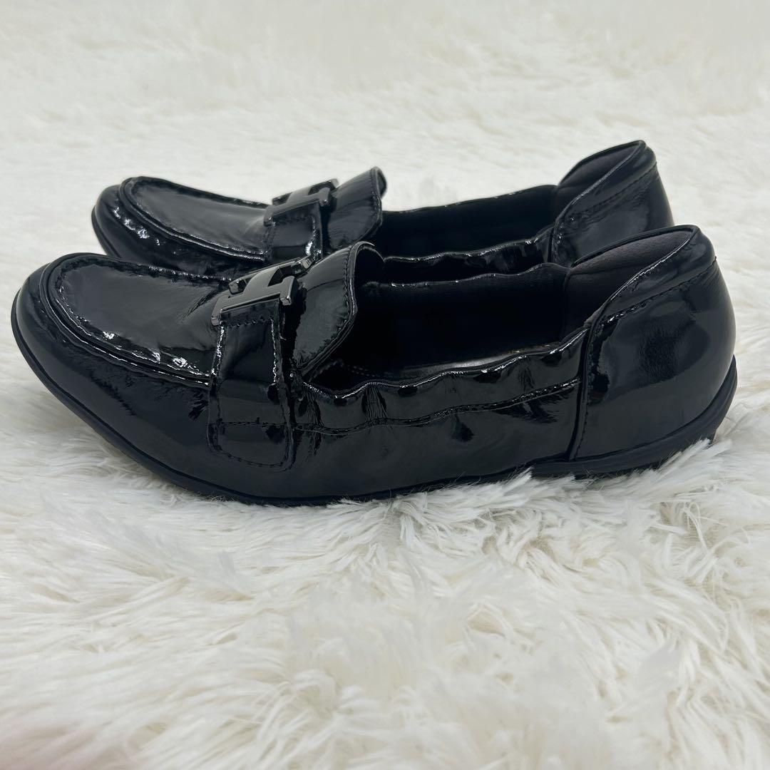 【美品】シュール SHOEL 本革 ウォーキングパンプス バックル 22.5