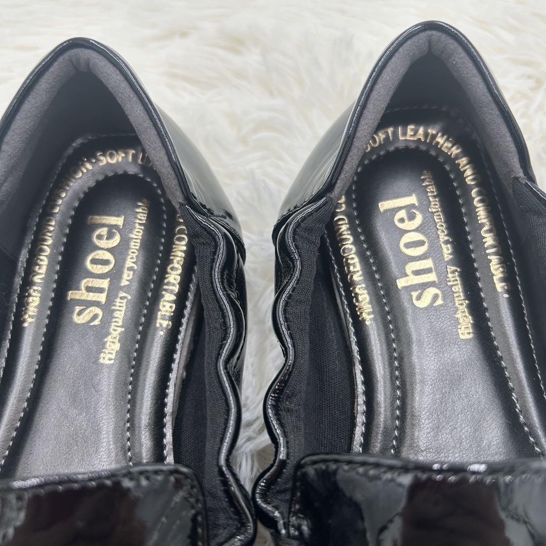 【美品】シュール SHOEL 本革 ウォーキングパンプス バックル 22.5