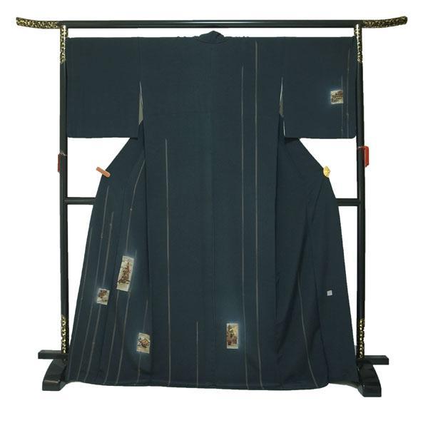 【限定セール！】 訪問着 着物 中古 TL 裄70.5 手染め 金彩加工 作家物 袷 着物・浴衣
