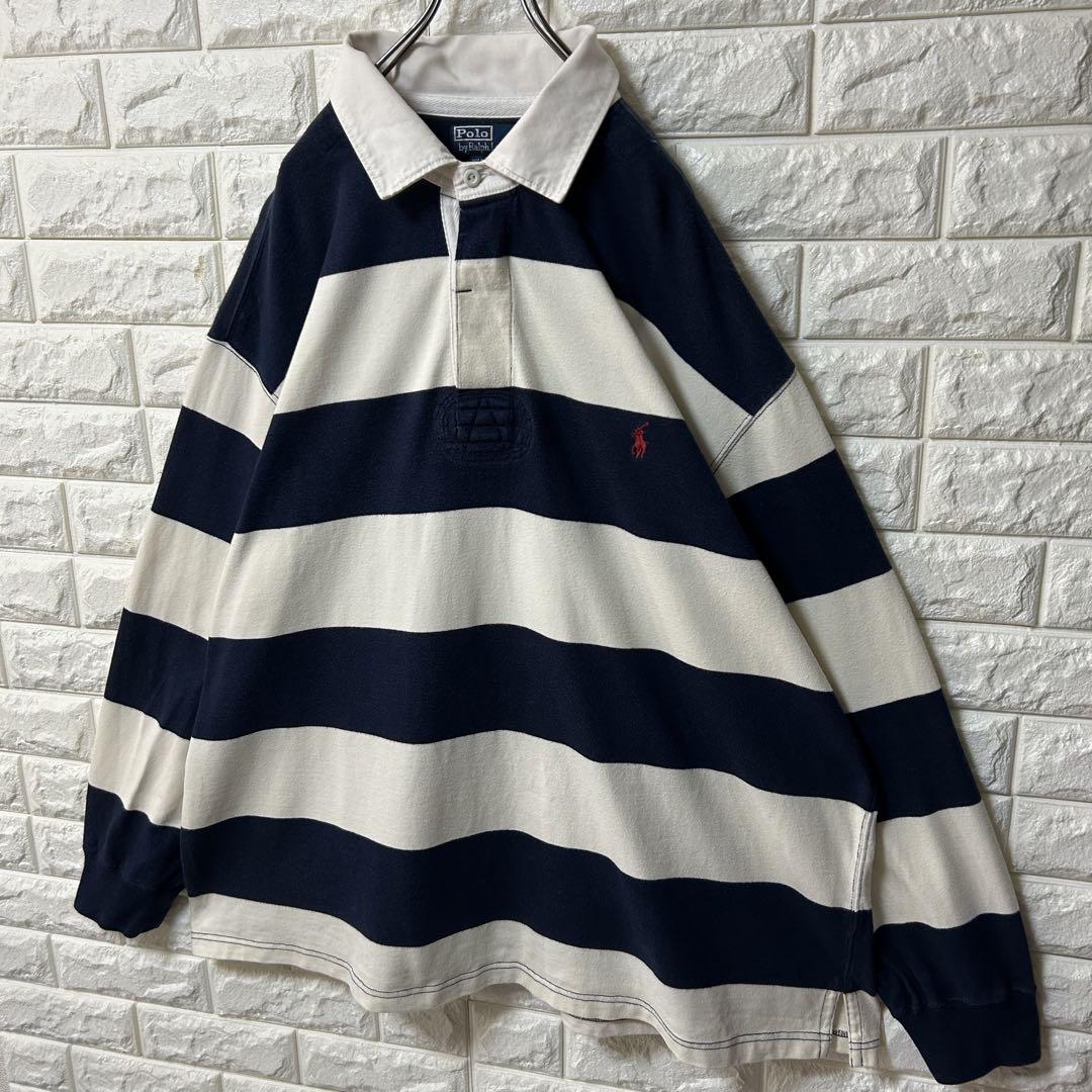 【POLO BY RALPHLAUREN】90s ラガーシャツ ボーダー 3XL