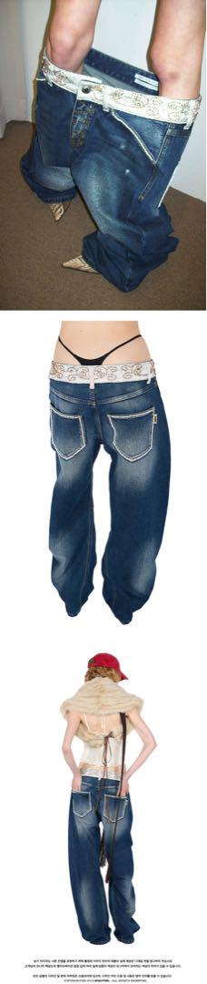 パンツ SCULPTOR Beaded Waist Denim Pants