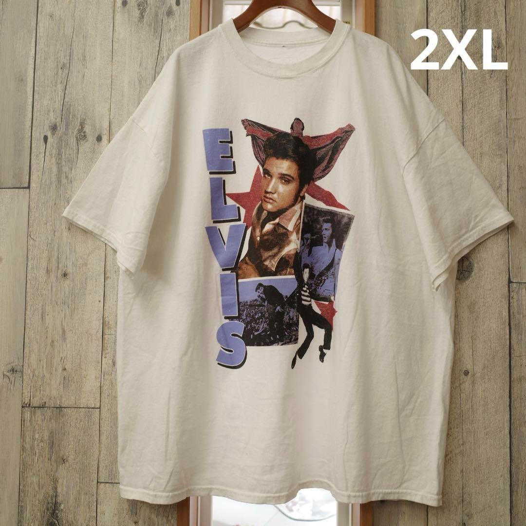 US古着 エルビスプレスリーELVISアーティストTシャツ2XL 3L