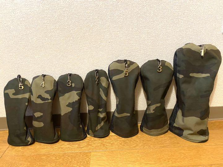 ゴルフヘッドカバー 迷彩×デニム DW.FW×2.UT×4 ゴルフヘッドカバー 迷彩×デニム DW.FW×2.UT×4
