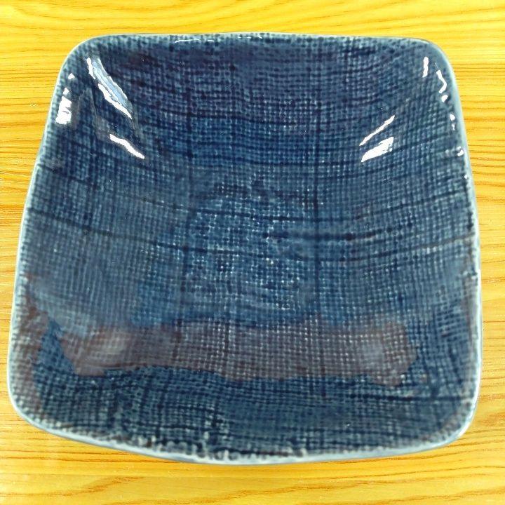 金麦晩酌皿《ボンサラグラス》うすあい角小鉢１枚【美品・新品未使用品】