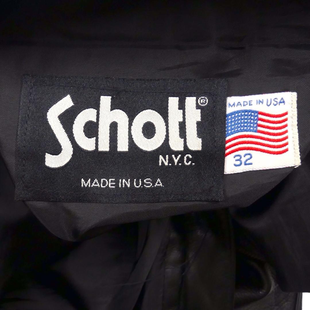 Schott ショット パンツ W32 本革 レザー 黒 USA製 HH9633