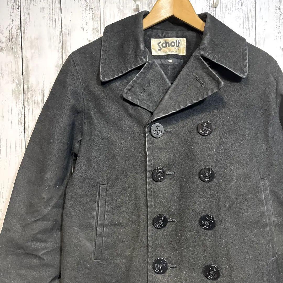【schott】Pコート 牛革パウダー 特殊加工 裏地キルティング TMT