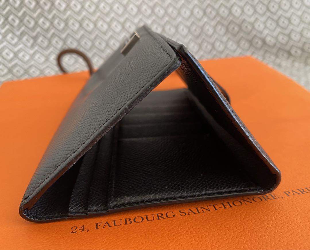 エルメス　HERMES べアンスフレ　長財布　黒　シルバー