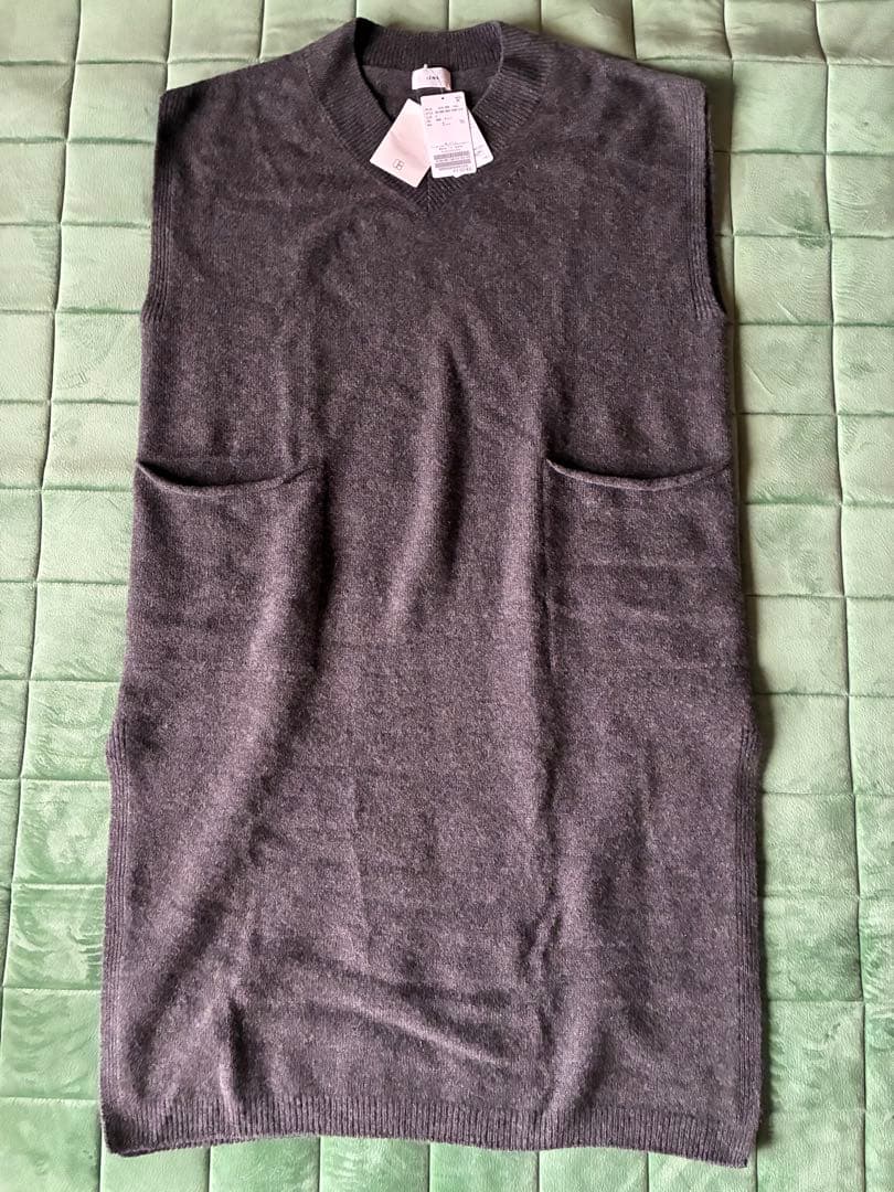 IENA ウールカシミヤ ロングジレ ニットベストFREE SIZE