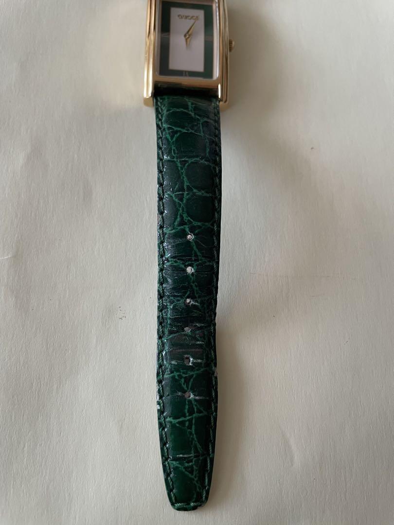 GUCCI グリーンレザー 時計 2600 M ヴィンテージ