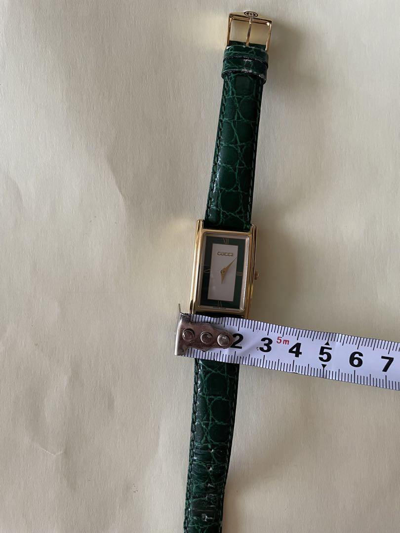 GUCCI グリーンレザー 時計 2600 M ヴィンテージ
