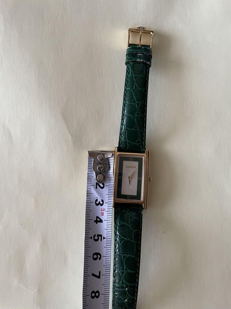 GUCCI グリーンレザー 時計 2600 M ヴィンテージ