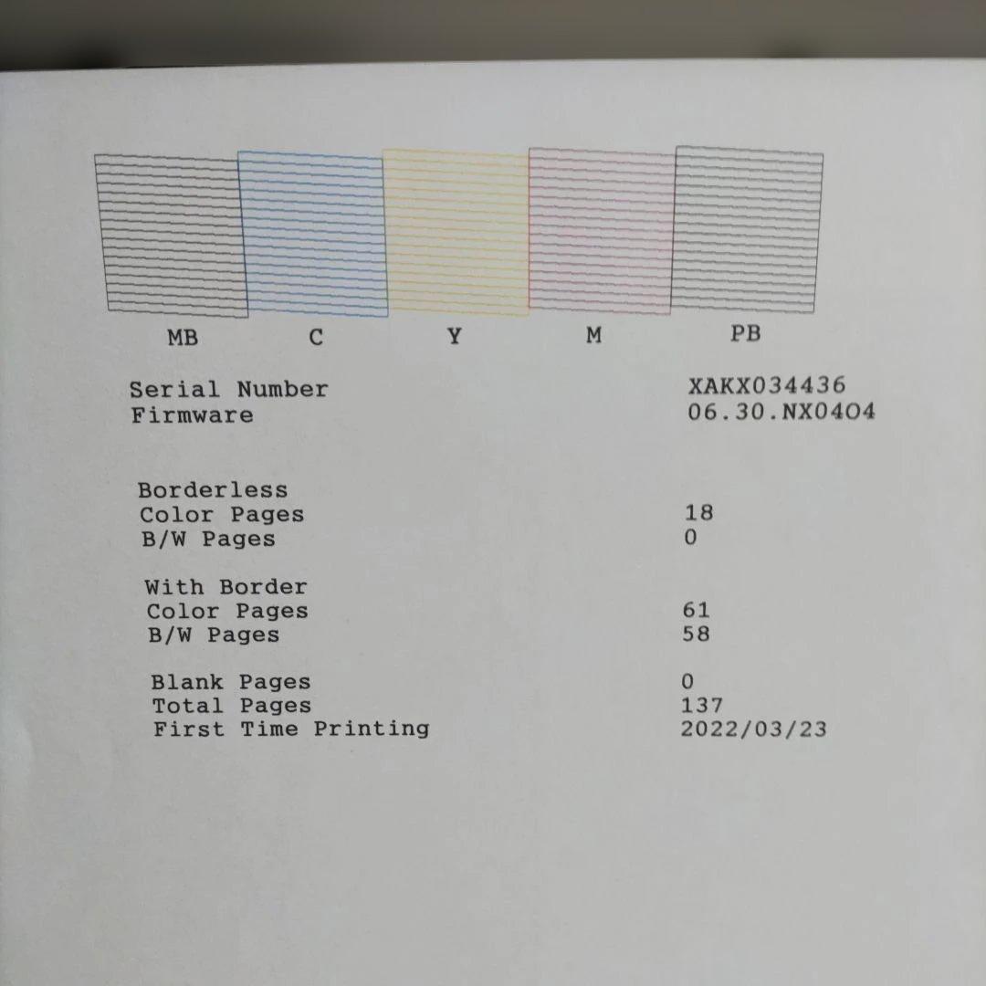エプソンプリンターエコタンクEW-M754TW総印刷枚数137枚EPSON