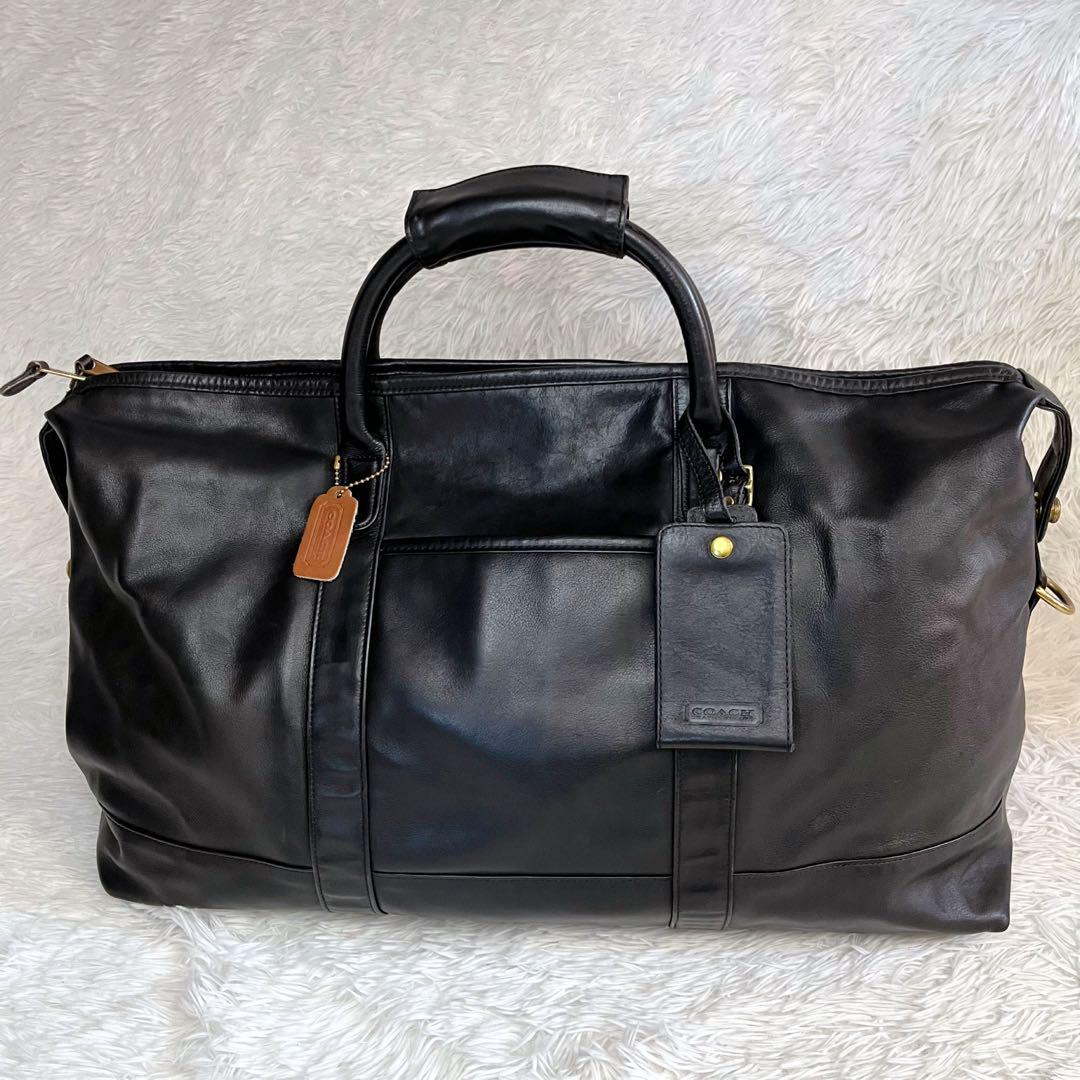OLD COACH オールレザー ボストンバッグ 2WAY ショルダー ブラック