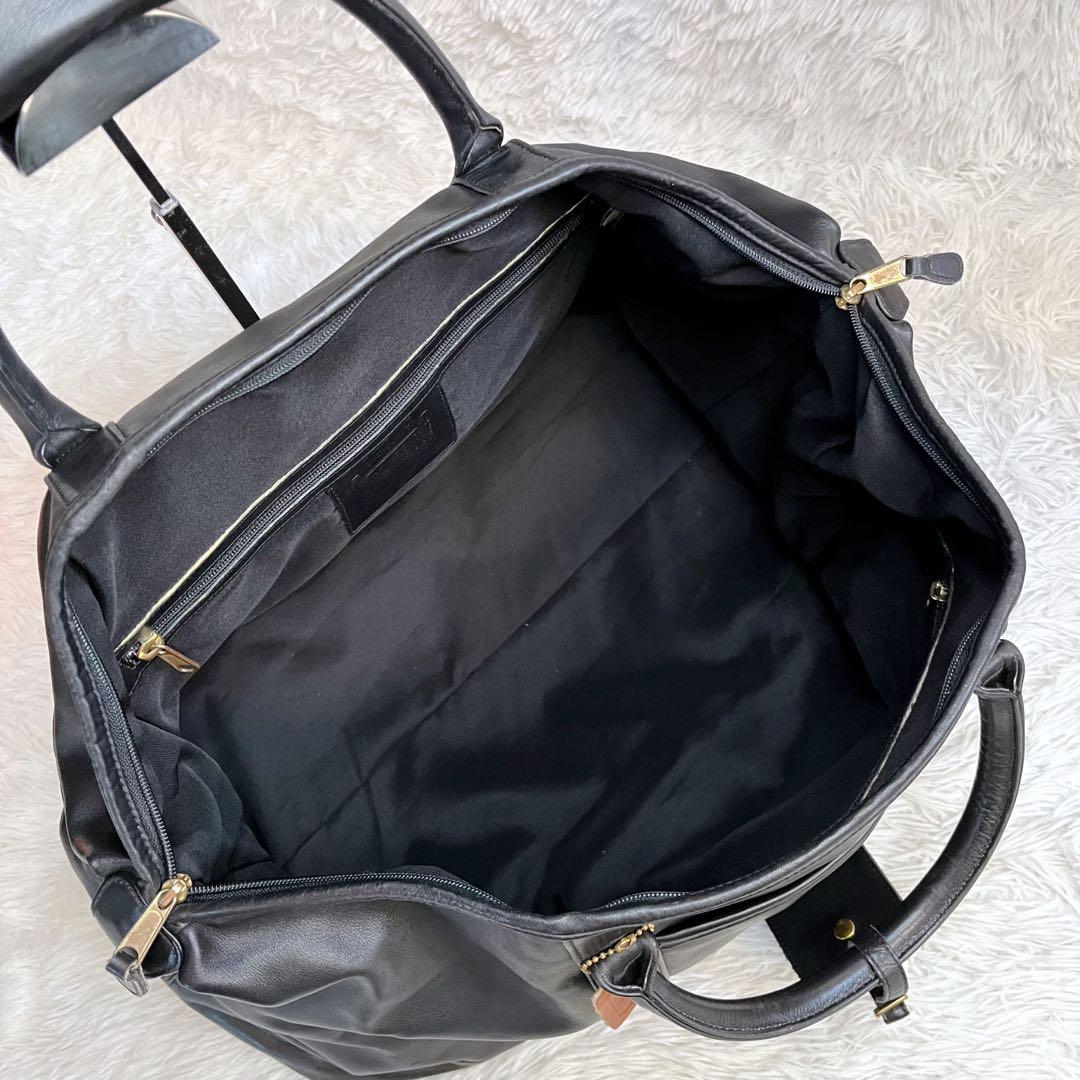OLD COACH オールレザー ボストンバッグ 2WAY ショルダー ブラック