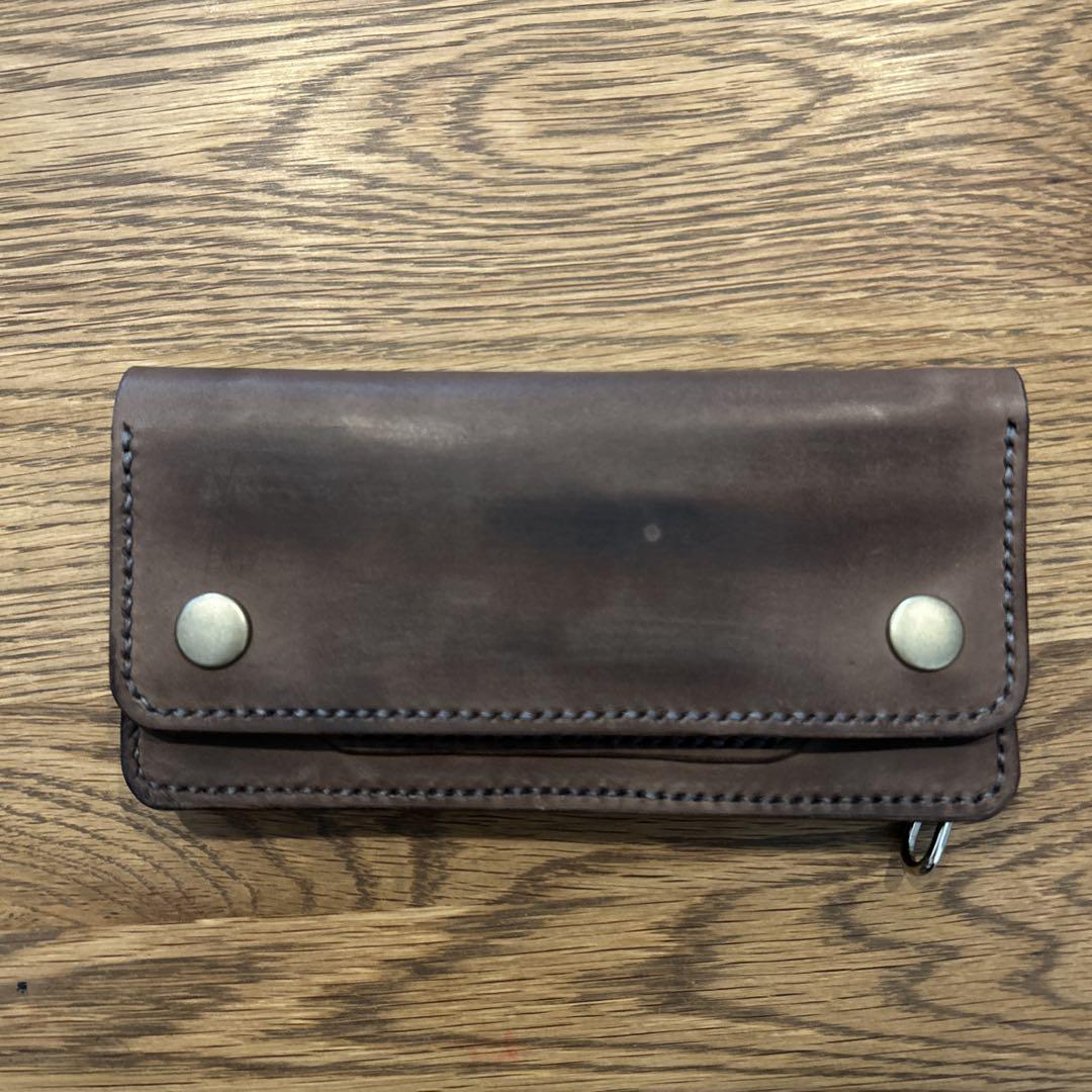 新品⭐︎ トラッカーロングウォレット　牛本革　エイジング　男前なサイフ