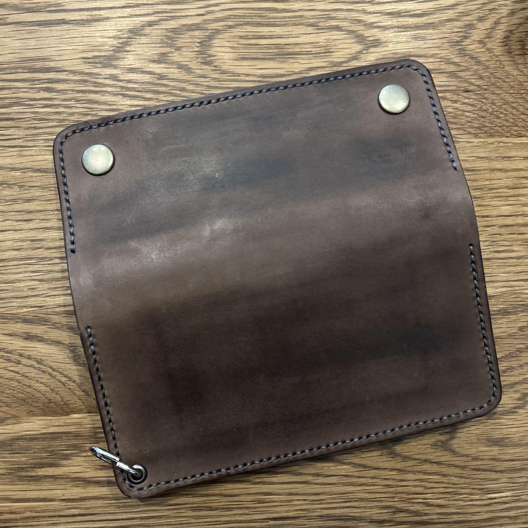 新品⭐︎ トラッカーロングウォレット　牛本革　エイジング　男前なサイフ