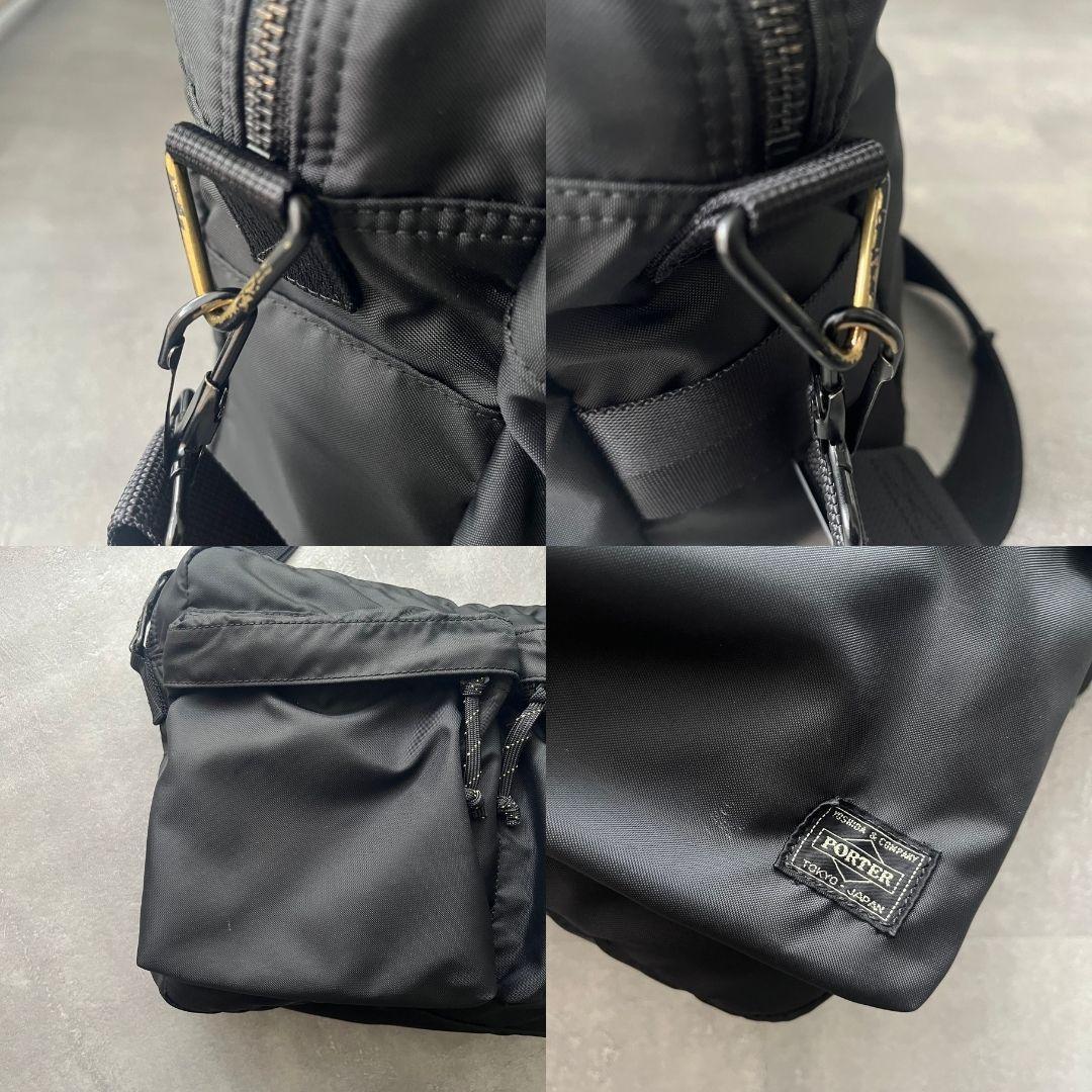 美品  PORTER FORCE ブラック ショルダーバック フォース ポーター バッグ