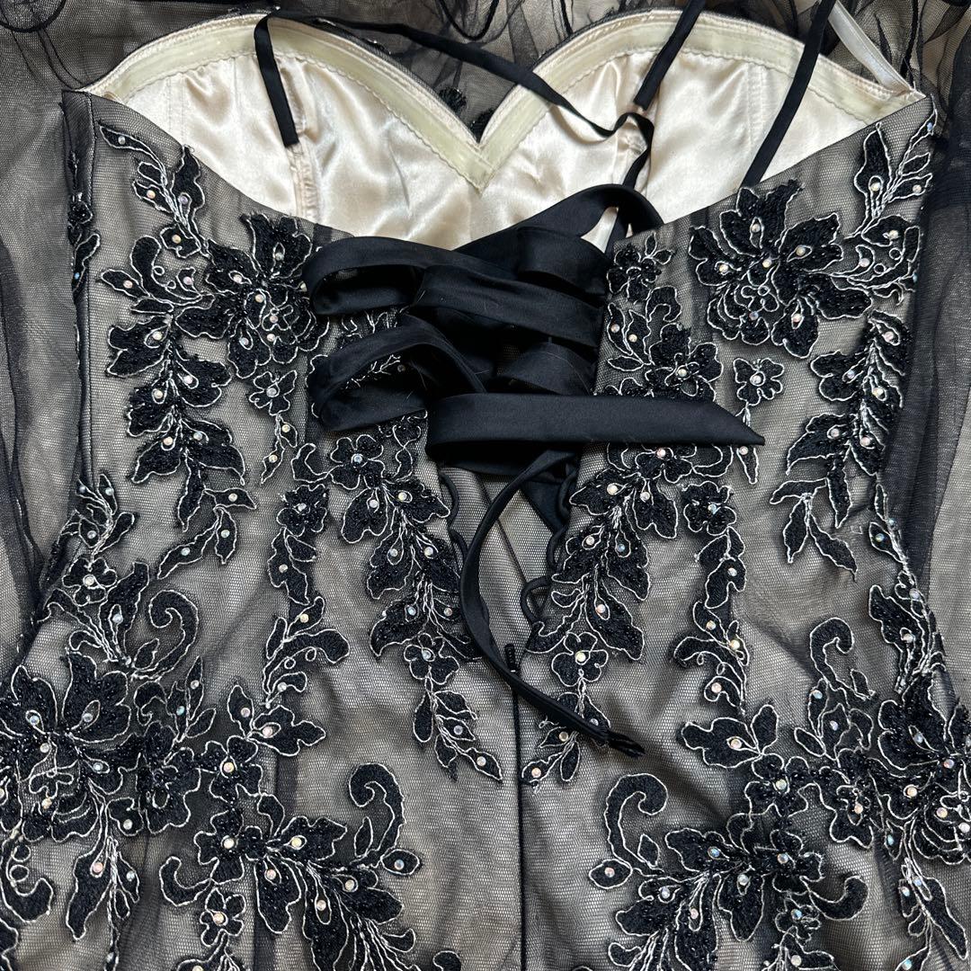ビーズ刺繍入りブラックマーメイドドレス ビーズ刺繍入りブラックマーメイドドレス