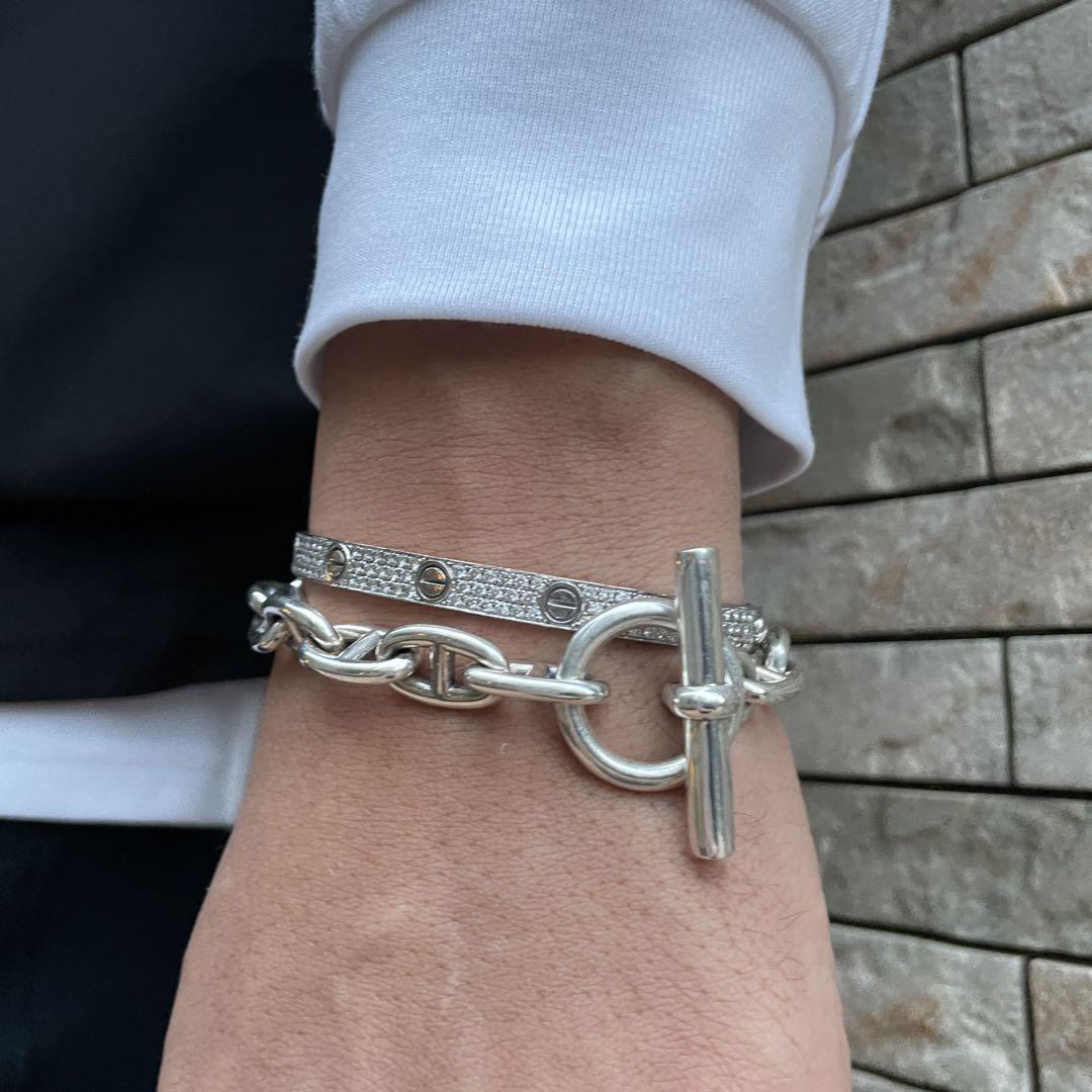 シルバー925 アンカーチェーンブレスレット シェーヌダンクルデザイン MM 最終値下げ シルバー925 アンカーチェーン シェーヌダンクル