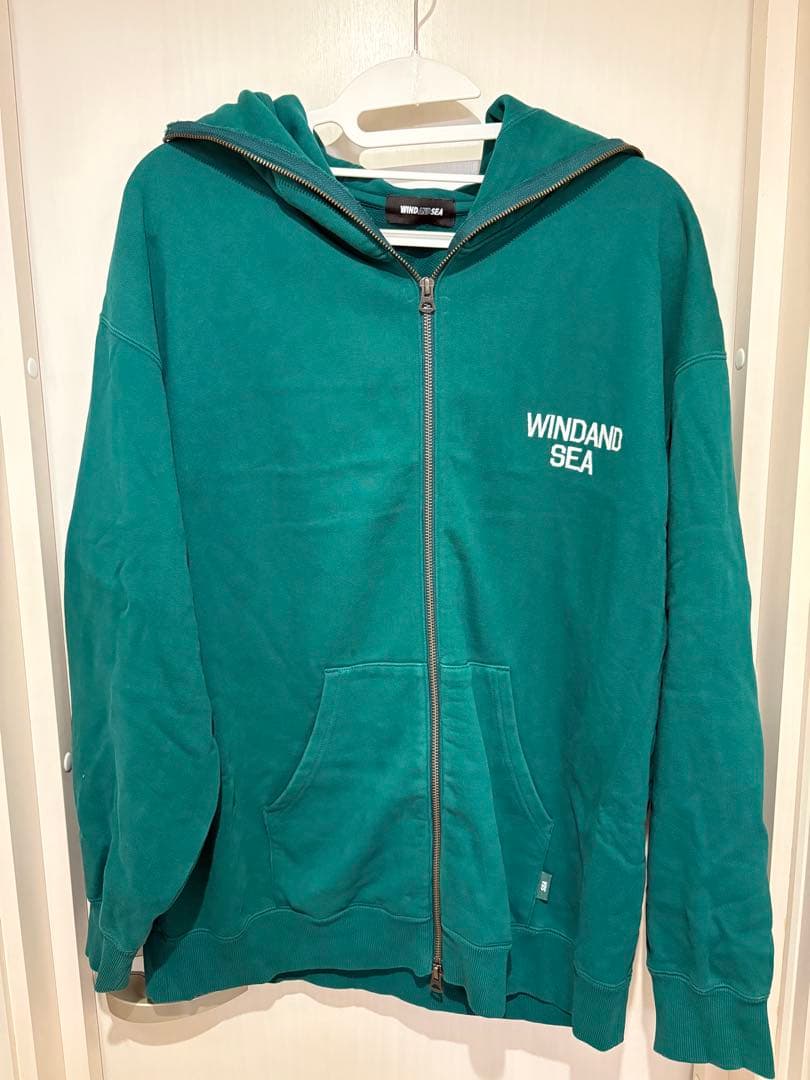 WINDAND SEA グリーン ジップアップパーカーM WIND AND SEA