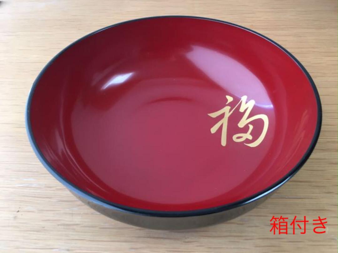 亀甲菓子器、漆器、福の字、桐箱付き