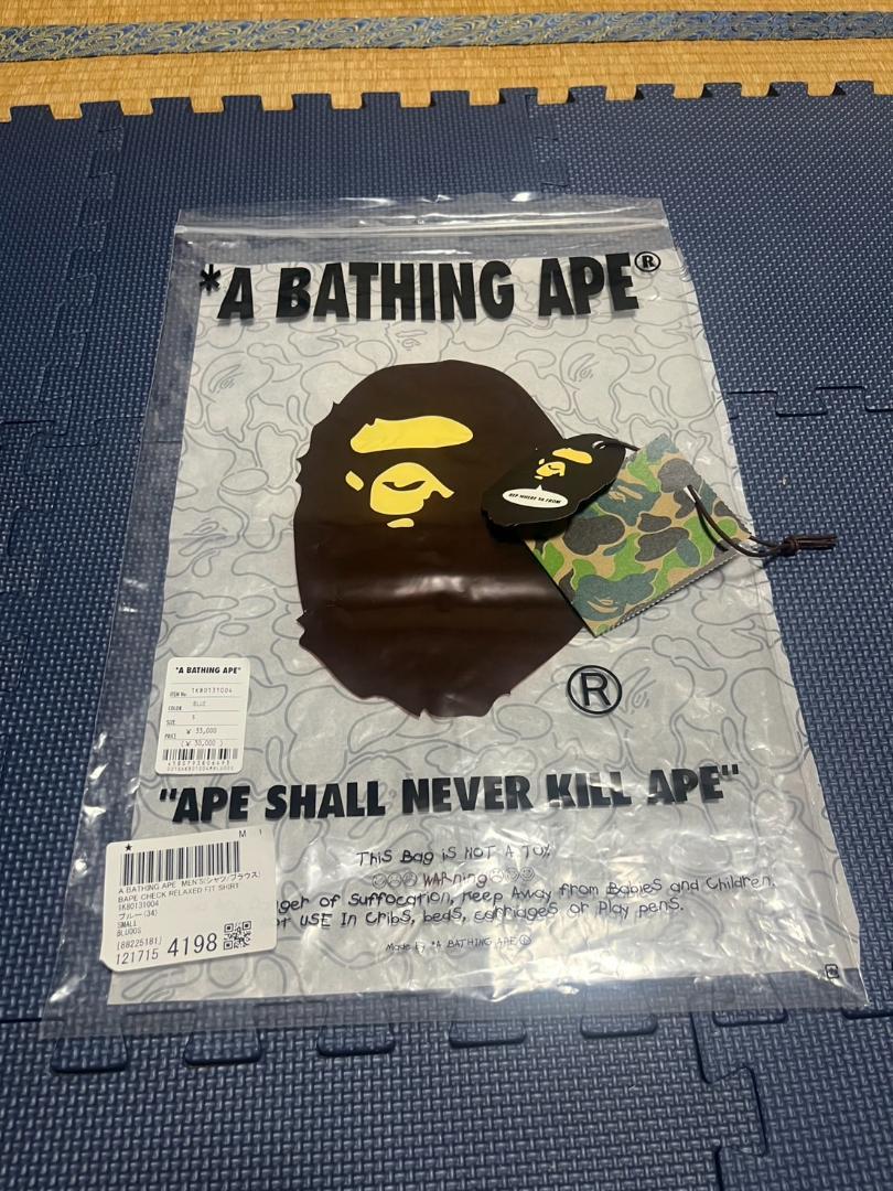 A BATHING APE チェック シャツ ブルー S キムタク 木村拓哉