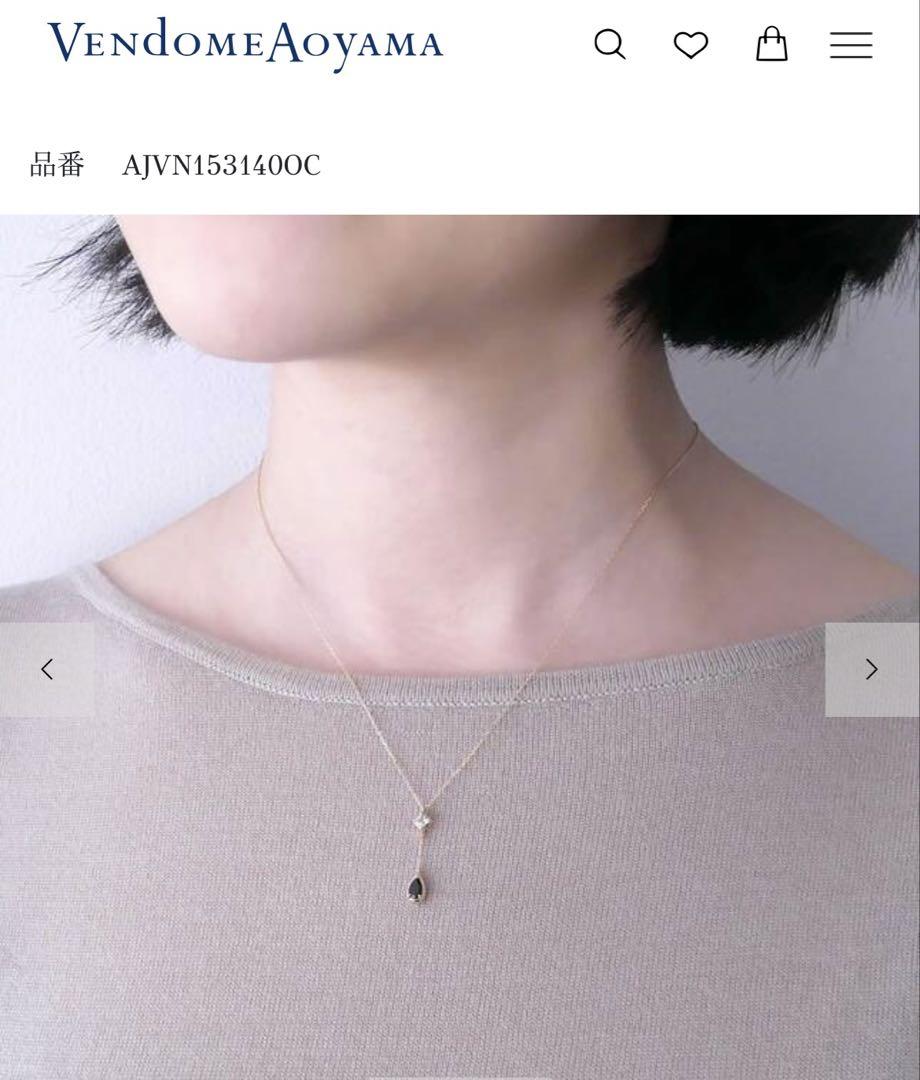 ヴァンドーム青山　K10 ブラックカルセドニー ネックレス