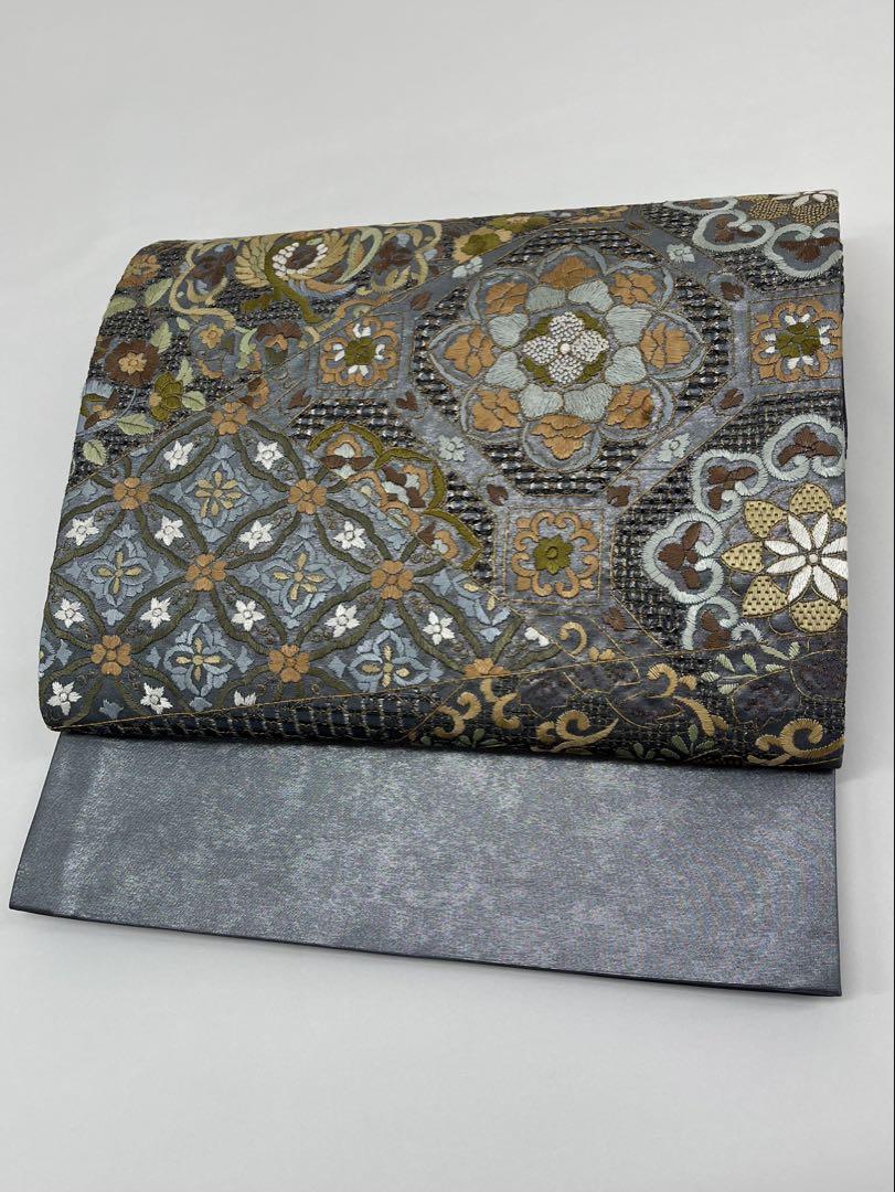 蘇州刺繍 相良刺繍 汕頭刺繍 袋帯 鳳凰 鳥 蜀江文 カラー芯 金糸 正絹