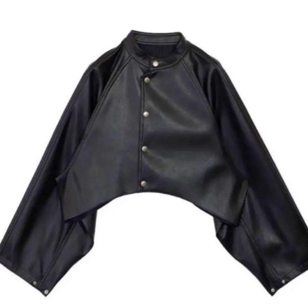 AMERI ROUND SHORT FAKE LEATHER JACKET最 安値 価格