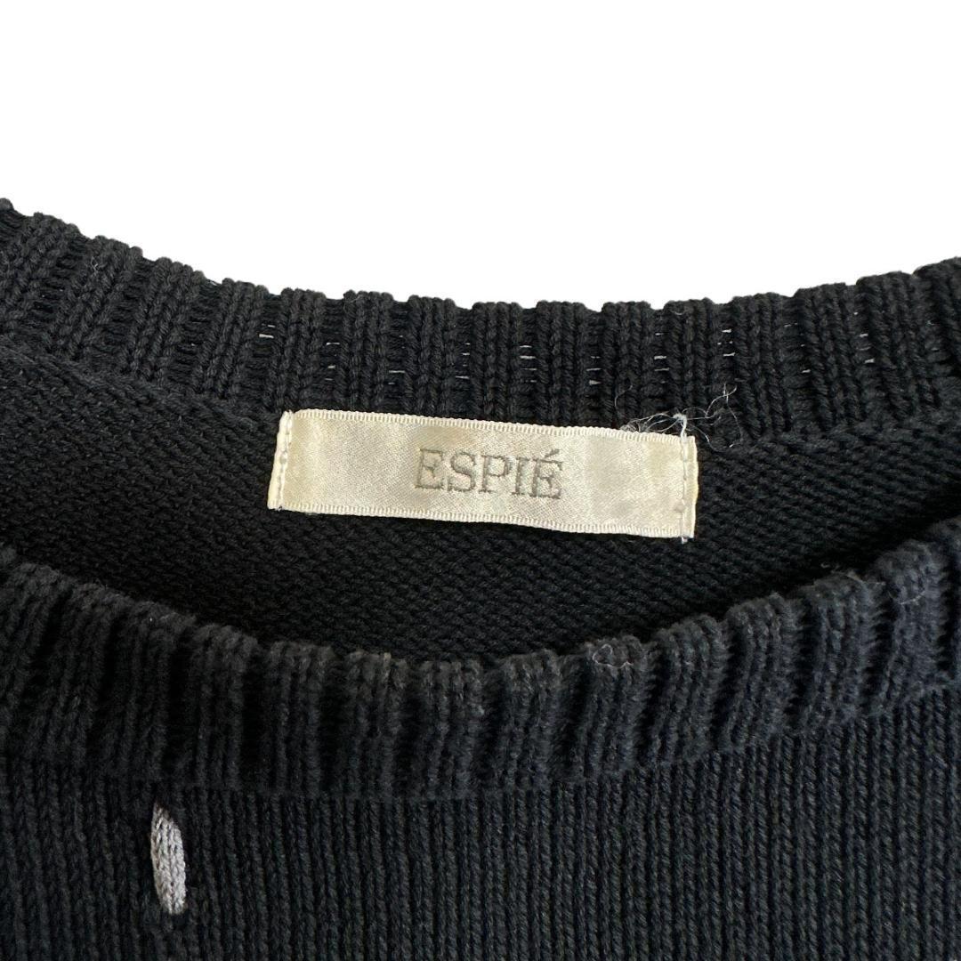 ESPIE エスピエ ニット セーター 半袖 クルーネック ボーダー m1 ESPIE エスピエ ニット セーター 半袖 クルーネック ボーダー m1